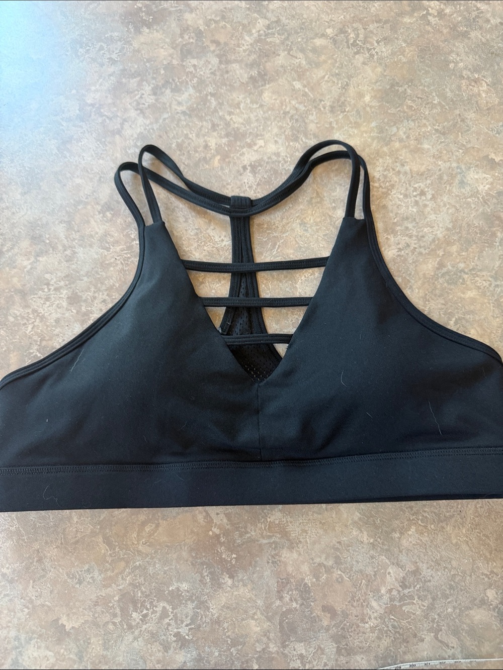 ZYIA Black Strappy Sports Bra with Ladder Back